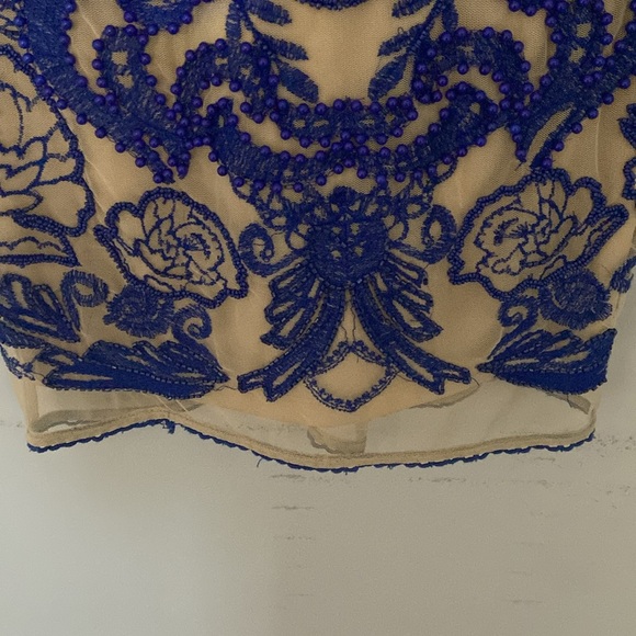 Hand beaded blue with nude lining River Island dress - Picture 8 of 8